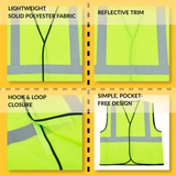 Class 2 Hi-Vis Safety Vest, Solid Polyester, Lime