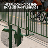 8.5 Foot Heavy Duty Steel Crowd Control Barricade - Green