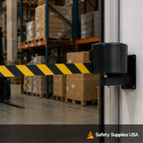 55 ft Wall Mount Retractable Belt Barrier – Extra Long Crowd Control Stanchion