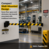 55 ft Wall Mount Retractable Belt Barrier – Extra Long Crowd Control Stanchion