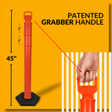 45" EZ Grab Delineator Tube with Recycled Rubber Base - No Reflective Collars