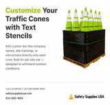100 Cones Bulk Pallet, 28" Lime Green Traffic Cone, 7lb Black Base, w/6" & 4" Retroreflective Collars, MUTCD Compliant