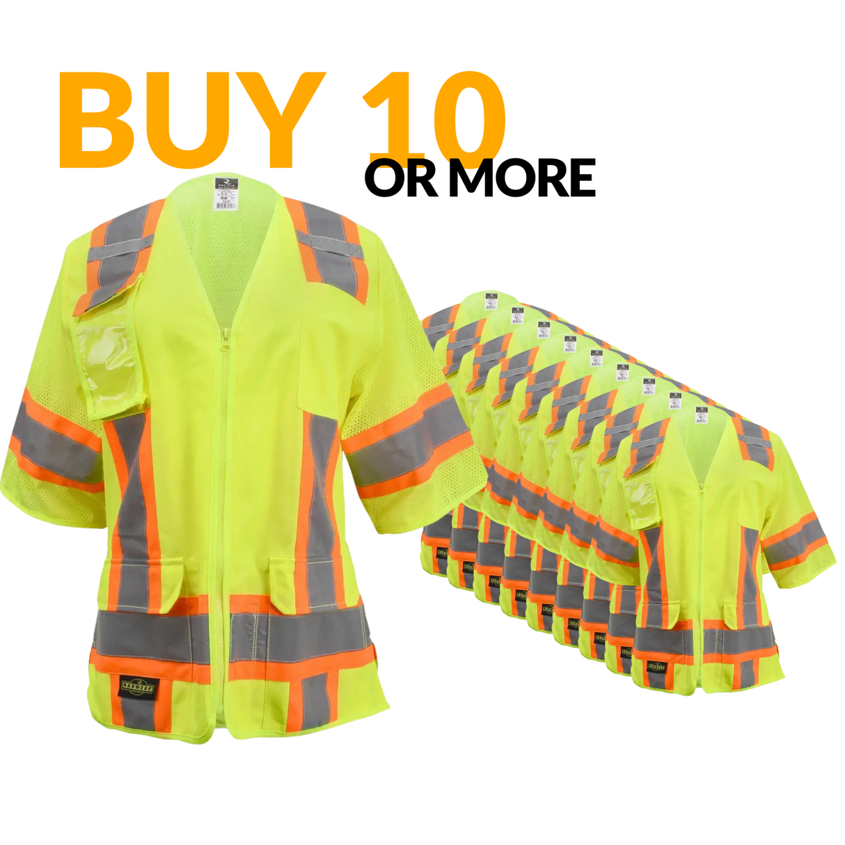 Women’s ANSI Class 3 High Visibility Surveyor Safety Vest with Zipper Closure & Reflective Stripes – Hi Vis Work Vest for Construction, Roadwork & Utility Crews