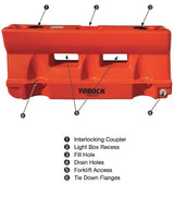 6 Ft Water-Filled Barrier with Optional Fence Panel – Durable Plastic Traffic & Pedestrian Channelizer