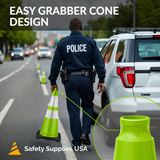 100 Cones Bulk Pallet, 28" Lime Green Traffic Cone, 7lb Black Base, w/6" & 4" Retroreflective Collars, MUTCD Compliant