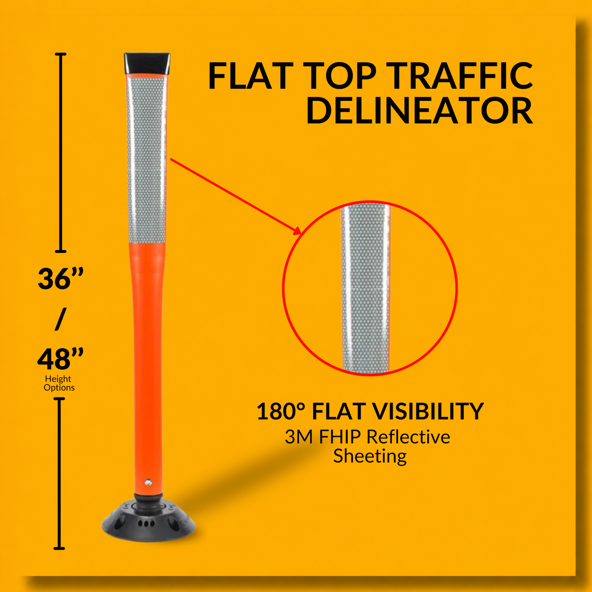 Flat Top Traffic Delineator Post