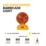 Cortina 03-10-WAYDC LED Sundowner Barricade Light with Amber Lens