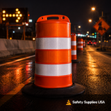 Commander Traffic Drum with Reflective Sheeting - No Base Included