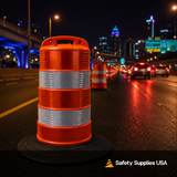 Commander Traffic Drum with Reflective Sheeting - No Base Included