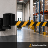 75 ft Wall Mount Retractable Belt Barrier – Maximum Length Stanchion