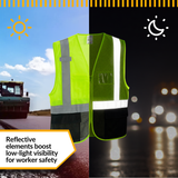 Class 2 Hi-Vis Safety Vest, 3 Pockets, Mesh