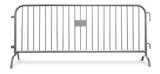 8.5 Foot Heavy Duty Steel Crowd Control Barricade - Silver