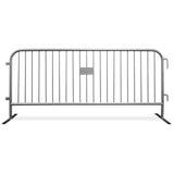 8.5 Foot Heavy Duty Steel Crowd Control Barricade - Silver