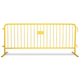 8.5 Foot Heavy Duty Steel Crowd Control Barricade - Yellow
