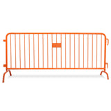 8.5 Foot Heavy Duty Steel Crowd Control Barricade - Orange