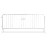 8.5 Foot Heavy Duty Steel Crowd Control Barricade - White