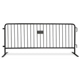8.5 Foot Heavy Duty Steel Crowd Control Barricade - Black