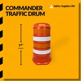 Commander Traffic Drum with Reflective Sheeting - No Base Included