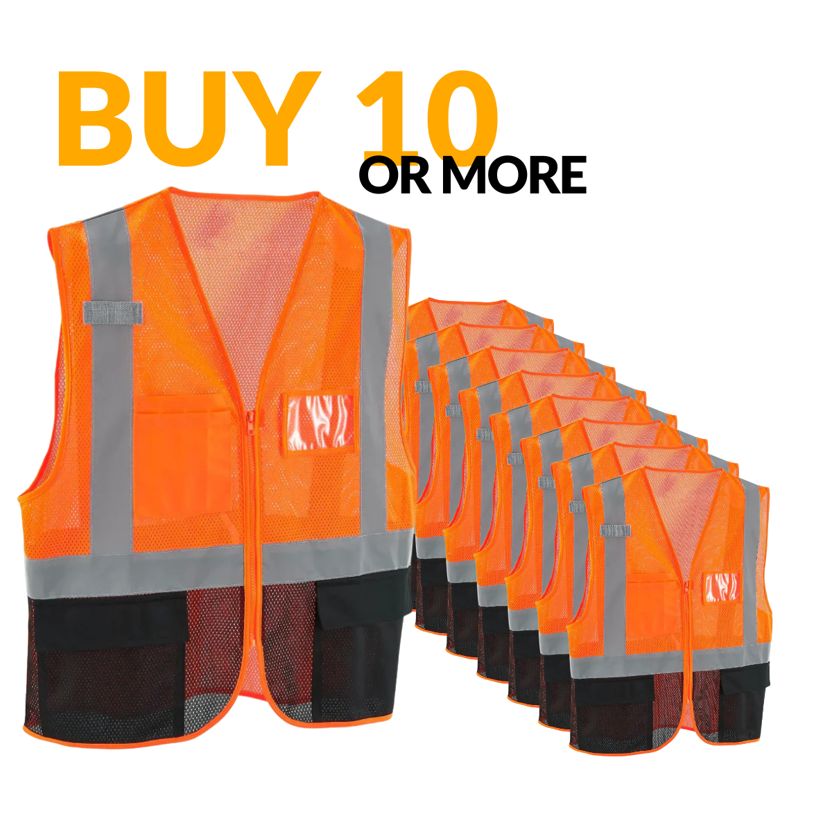 Class 2 Hi-Vis Safety Vest, 3 Pockets, Mesh