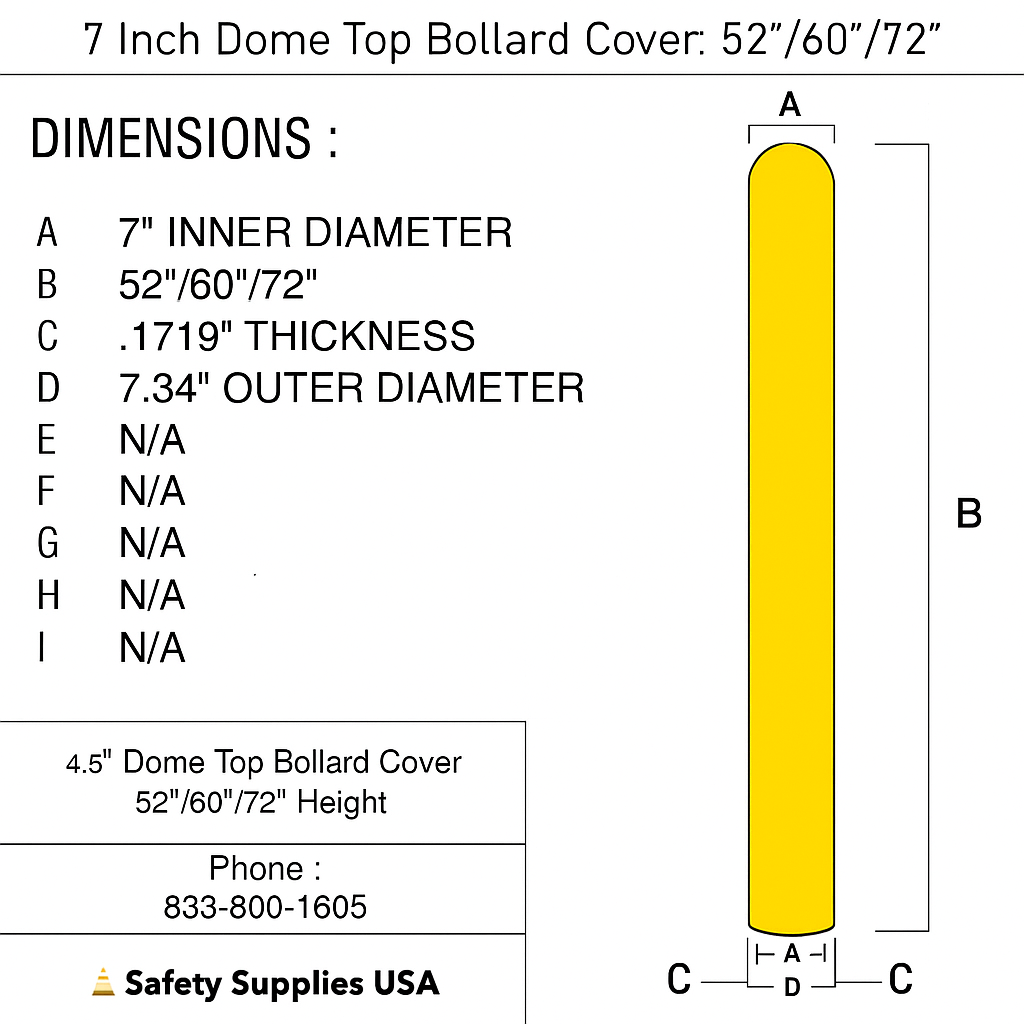 7 inch Bollard Cover - Dome Top
