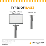 Flat Top Rope Barrier Stanchion Post with Flat or Dome Base