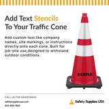 28" Red Traffic Cone, 7 lb Black Base