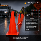 28" All Orange Traffic Cone, 7lb Base