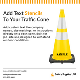 28" Yellow Traffic Cone, 7 lb Black Base
