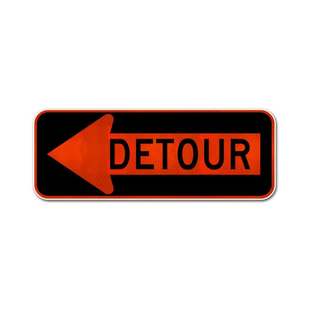 Detour Left Arrow Sign