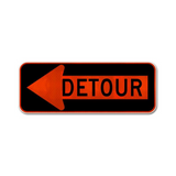 Detour Left Arrow Sign