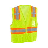 Class 2 Hi-Vis Safety Vest, 6 Pockets, Two-Tone, Mesh