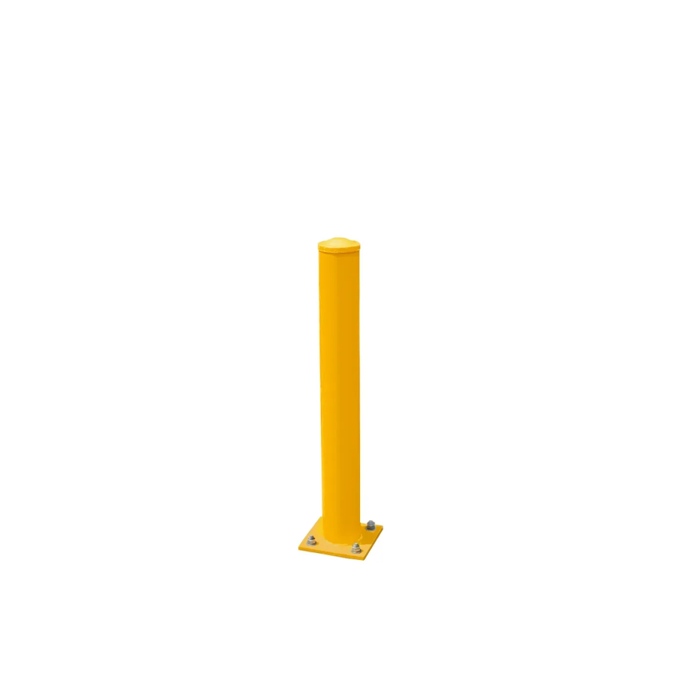 Yellow Steel Bollard with Square Base