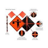 Flagger Symbol Roll-Up Sign