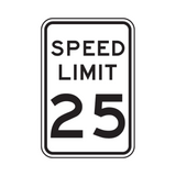 Speed Limit 25 MPH Sign