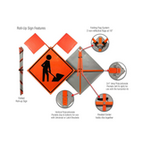 Men At Work Symbol Roll-Up Sign