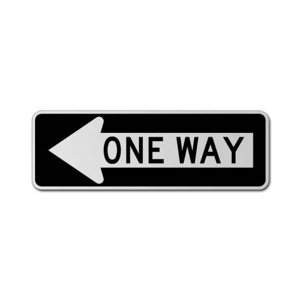 One Way Left Sign