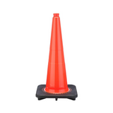 28" Slim Line Orange Traffic Cone, Black Base