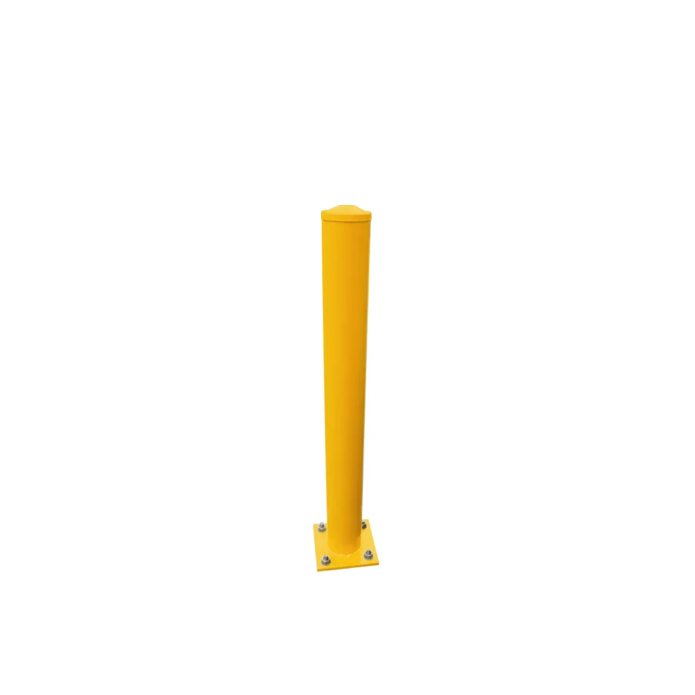 Yellow Steel Bollard with Square Base