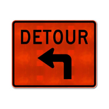 Detour Left Turn Sign