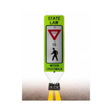 Yield To Pedestrians In-Street Sign with Fixed Base