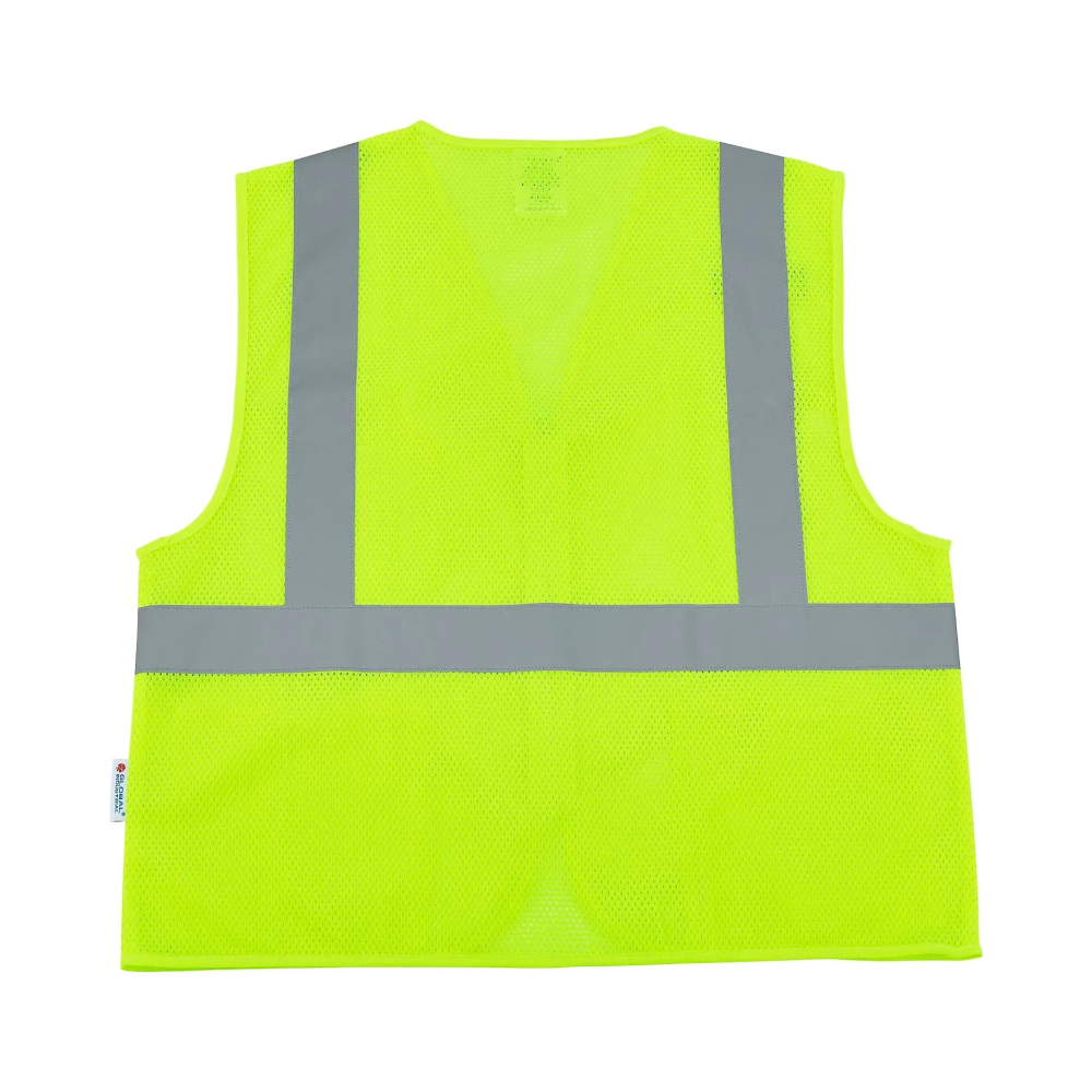 Class 2 Hi-Vis Safety Vest, 2 Pockets, Mesh