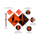 Men At Work Symbol Roll-Up Sign