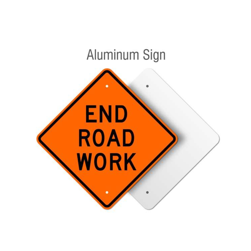 End Road Work Rigid Sign