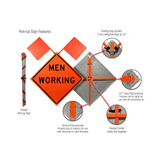 Men Working Roll-Up Sign
