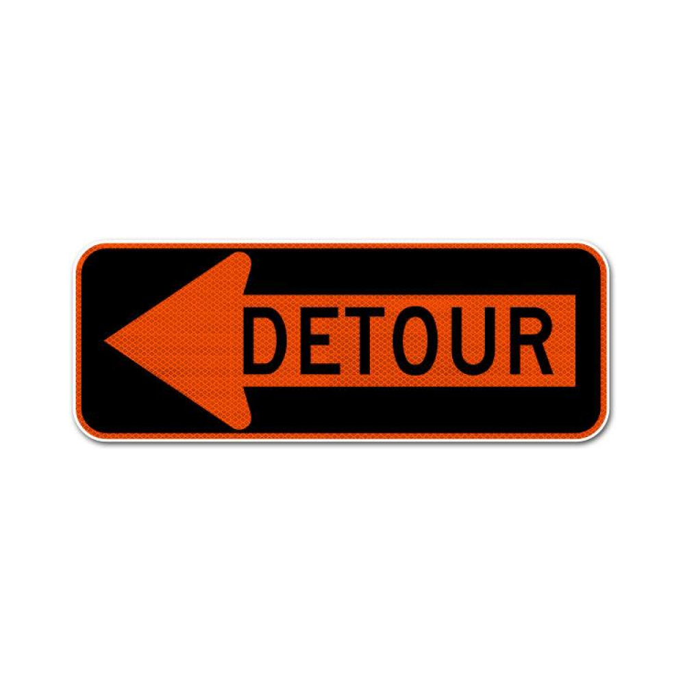Detour Left Arrow Sign