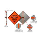 Danger Overhead Power Lines Roll-Up Sign