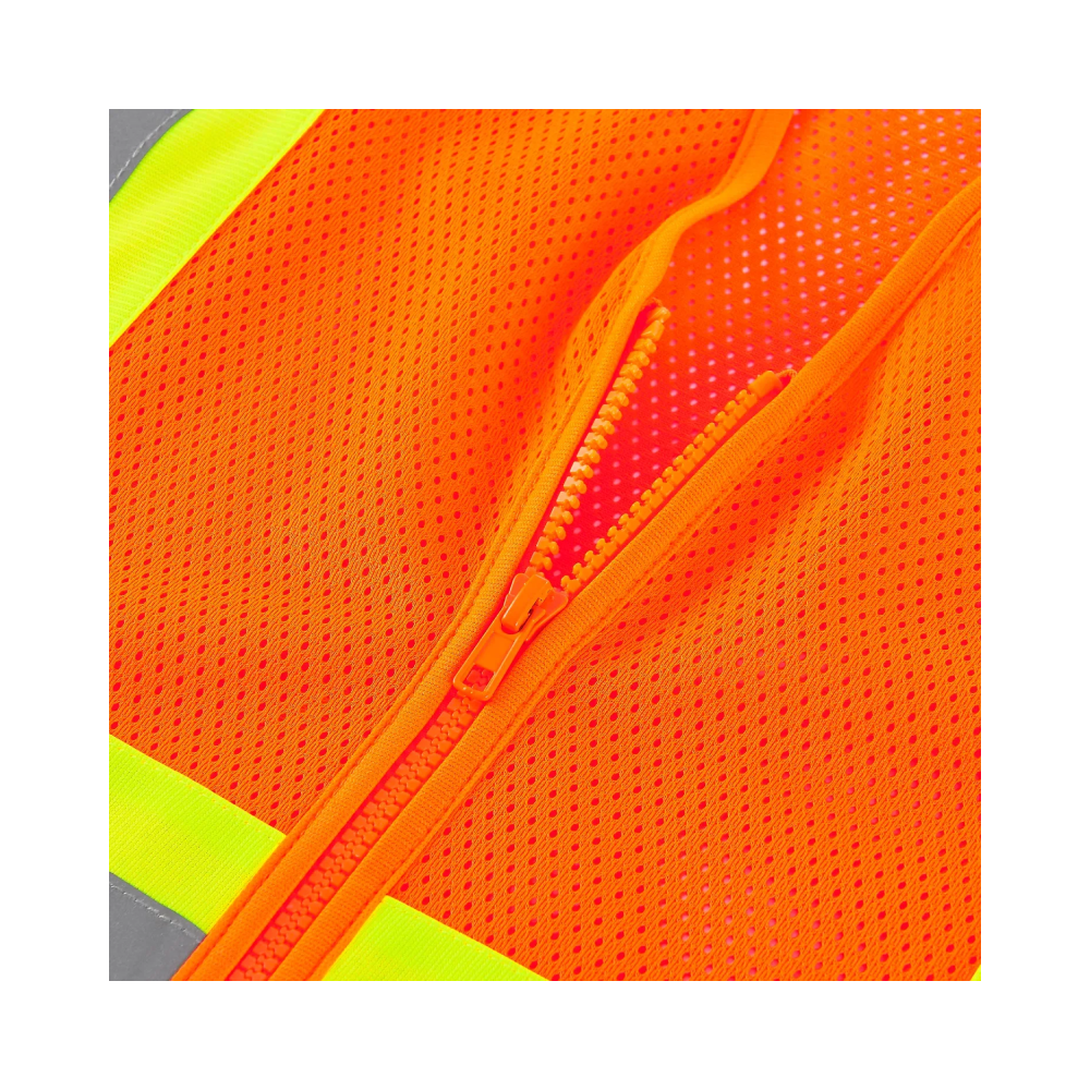 Class 2 Hi-Vis Safety Vest, 2 Pockets, Two-Tone, Mesh