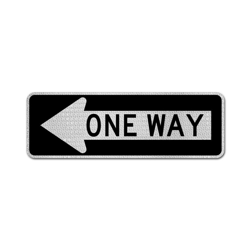 One Way Left Sign