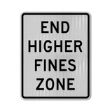 End Higher Fine Zone Sign