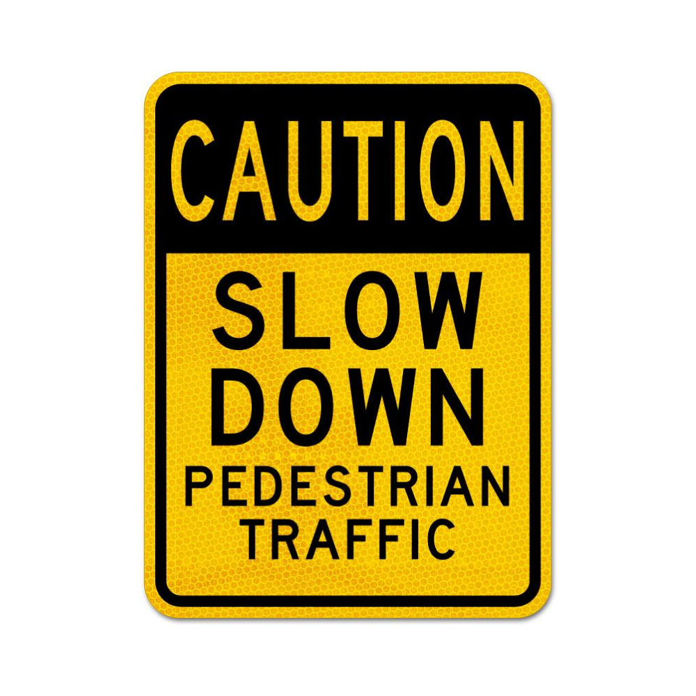 Caution Slow Down Sign